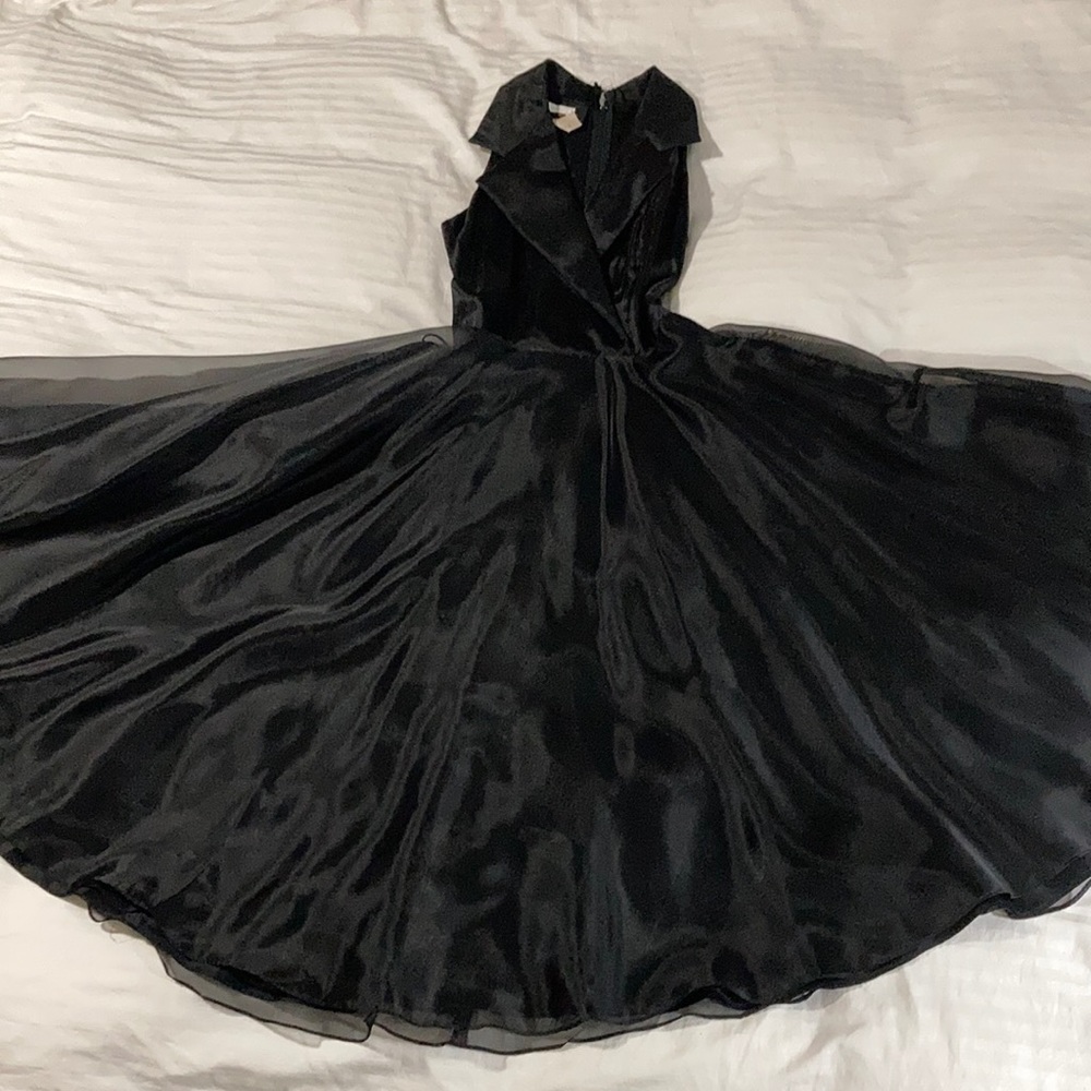 Black tuxedo collar gown